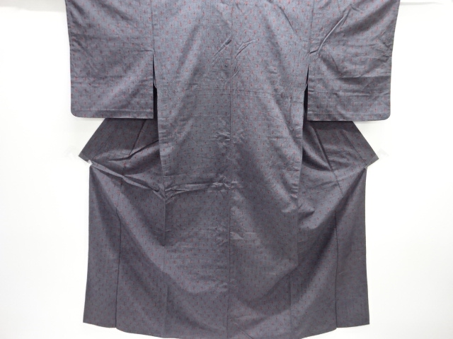 大正ロマン　絣柄織り出し手織り紬単衣着物